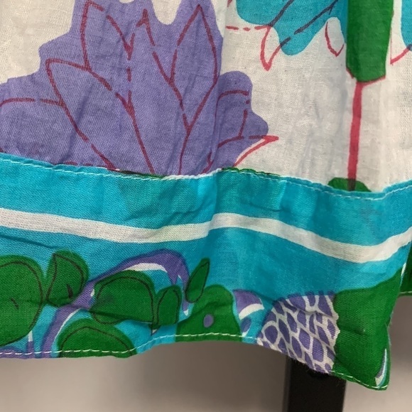 La Plage Seaside Skirt Mughal Carnation Print Cotton Sz Small Resortwear Coastal - Picture 6 of 13